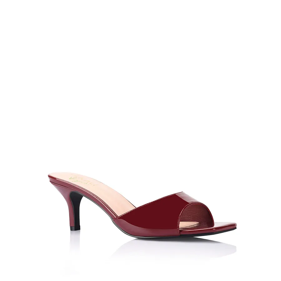 Mules à talon kitten Taylor - Vin verni