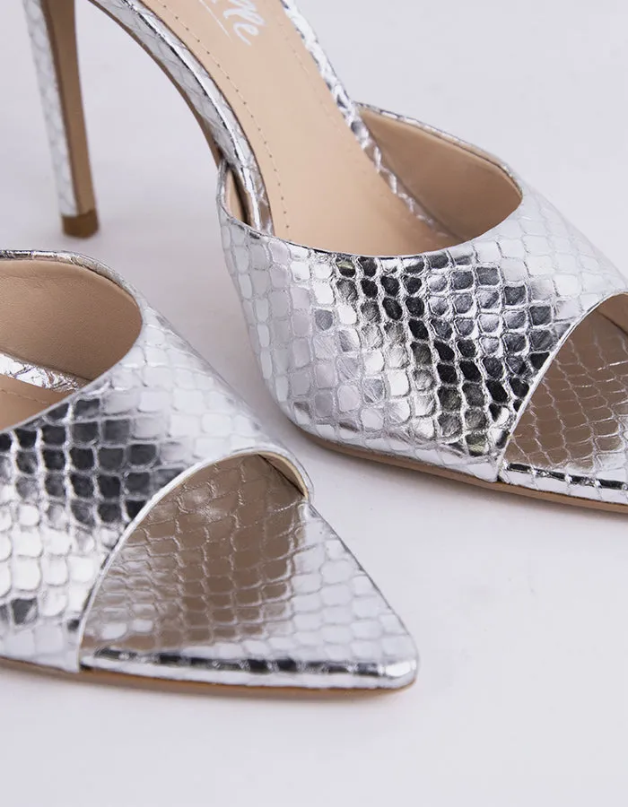 Thelma Serpent Argenté en Cuir