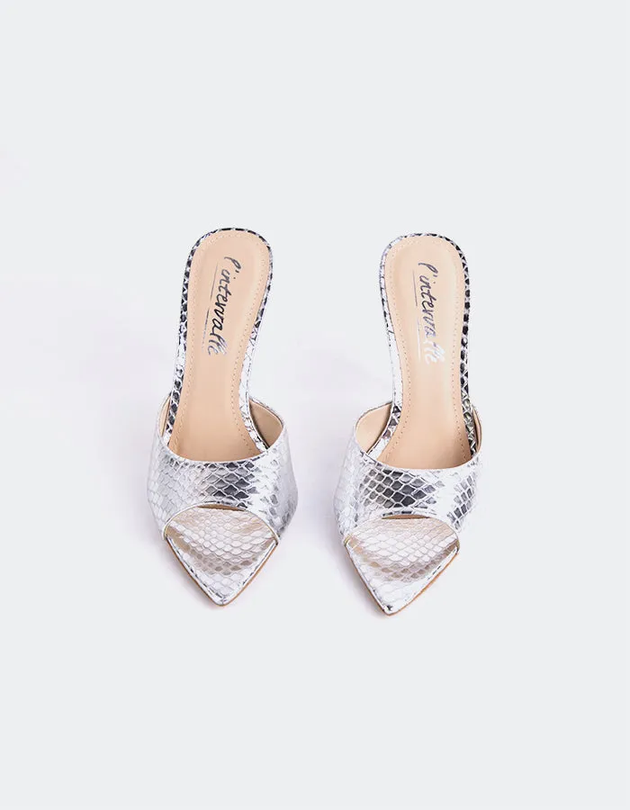 Thelma Serpent Argenté en Cuir