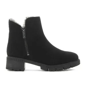 Valdini Femme Suède Noir Imperméable Ivoire