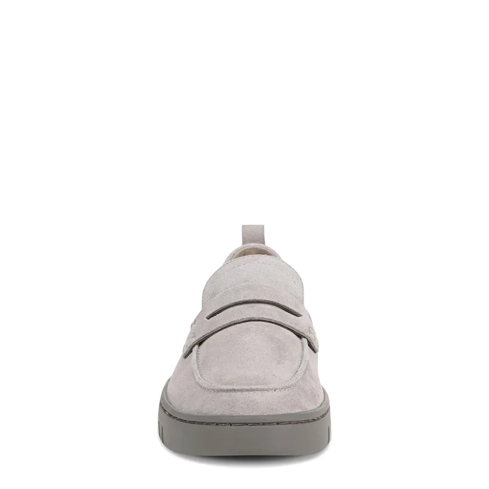 Vionic Femmes Uptown Mocassin en Daim à Enfiler Gris Clair