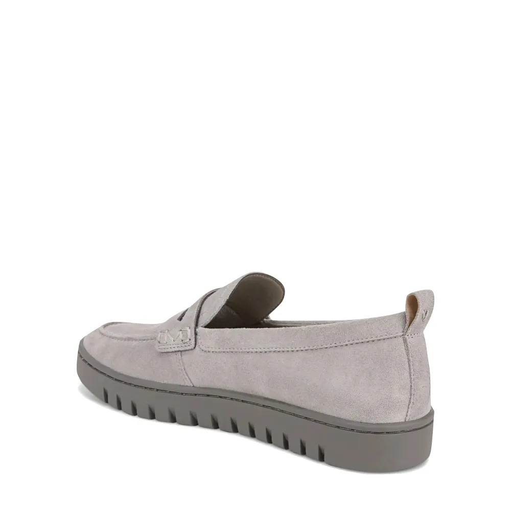 Vionic Femmes Uptown Mocassin en Daim à Enfiler Gris Clair