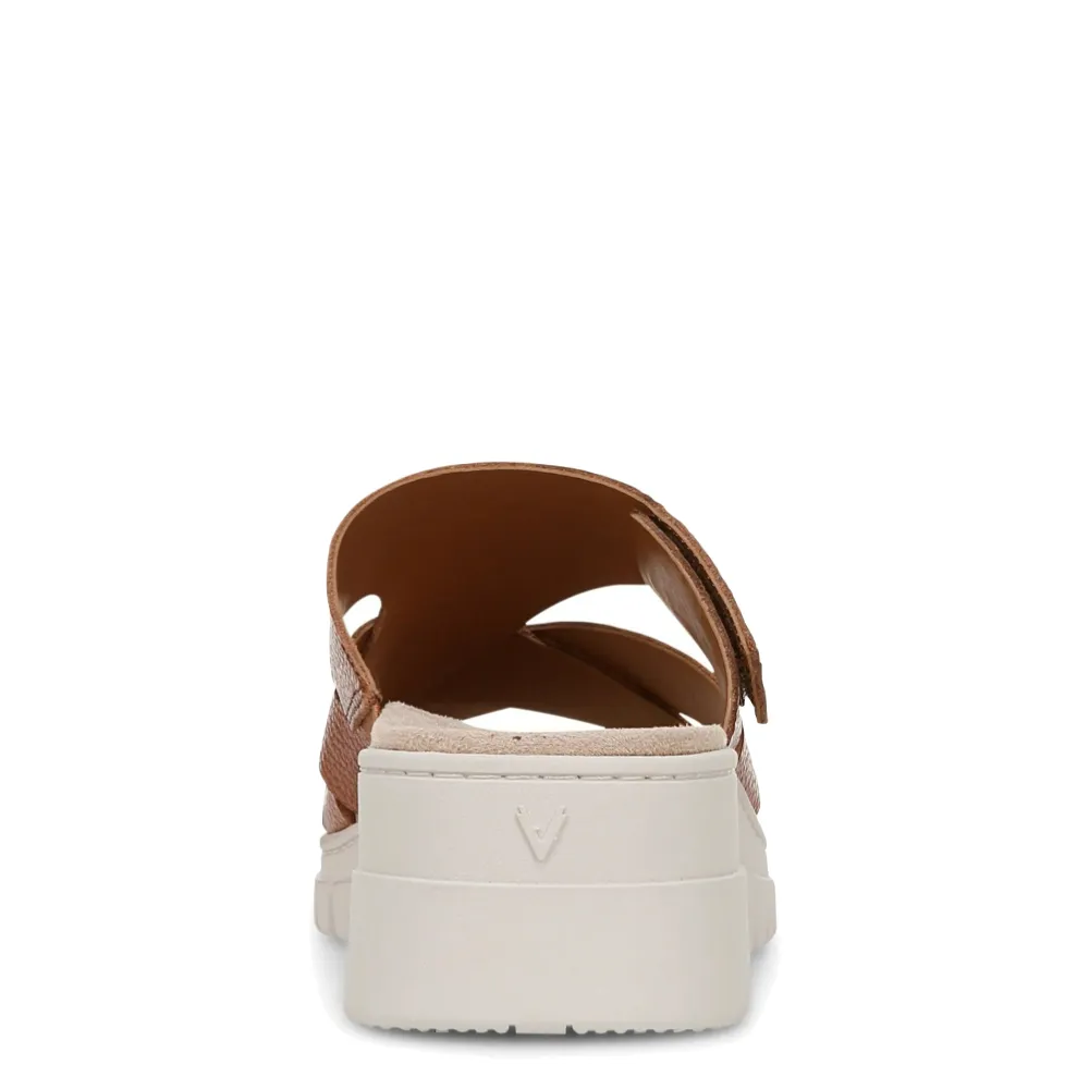 Vionic Femme Uptown Sunset Sandale à Glissière en Cuir avec Coin Tan