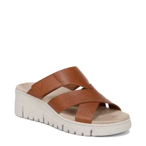 Vionic Femme Uptown Sunset Sandale à Glissière en Cuir avec Coin Tan