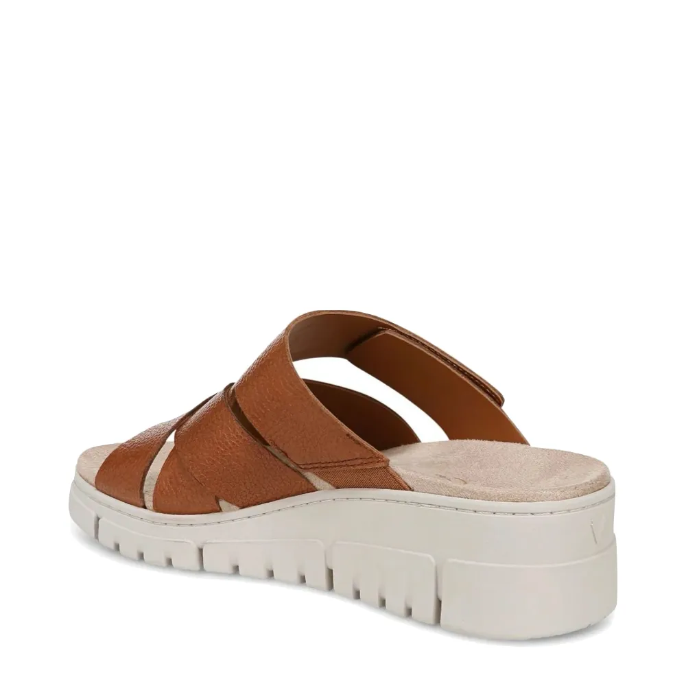 Vionic Femme Uptown Sunset Sandale à Glissière en Cuir avec Coin Tan