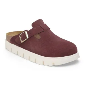 Clogue Boston pour femme en daim épais et cuir, couleur Berry Crush