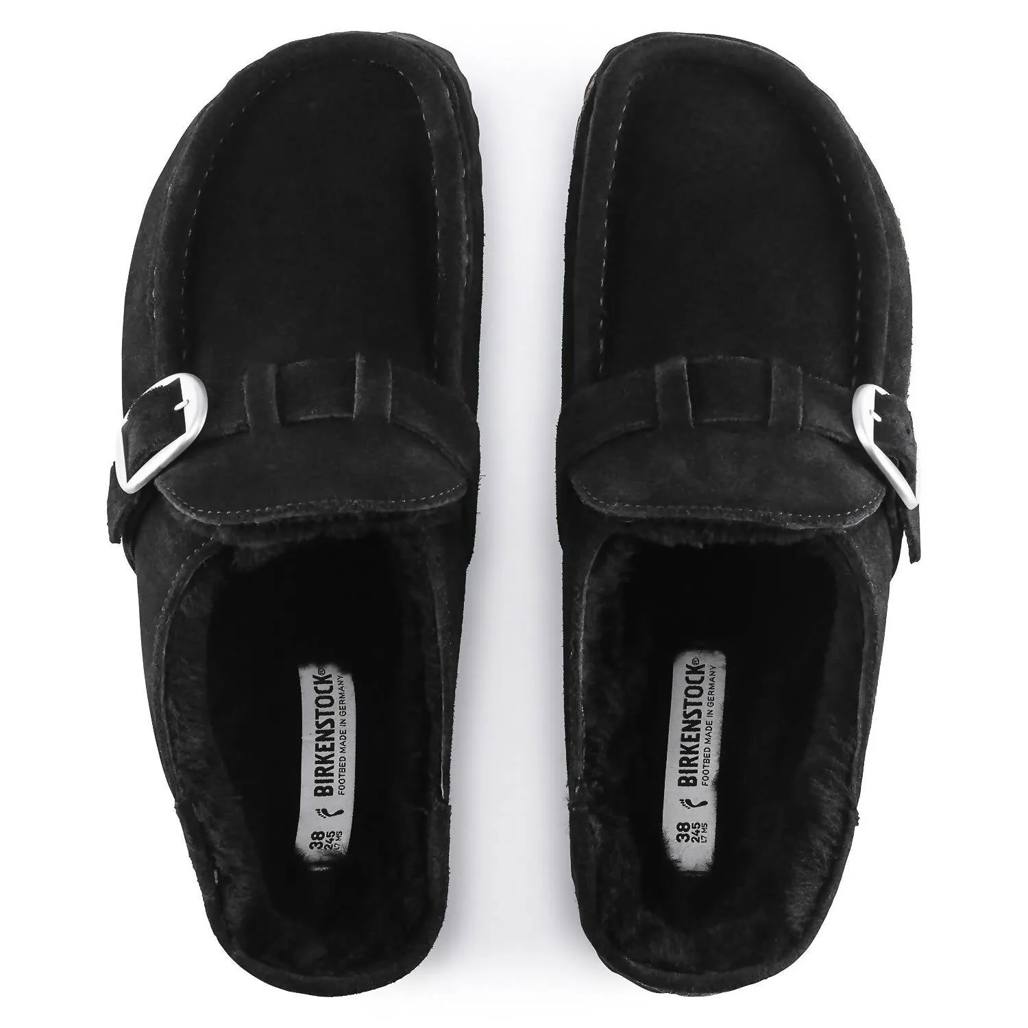 Chaussures à enfiler Buckley en peau de mouton pour femmes en noir