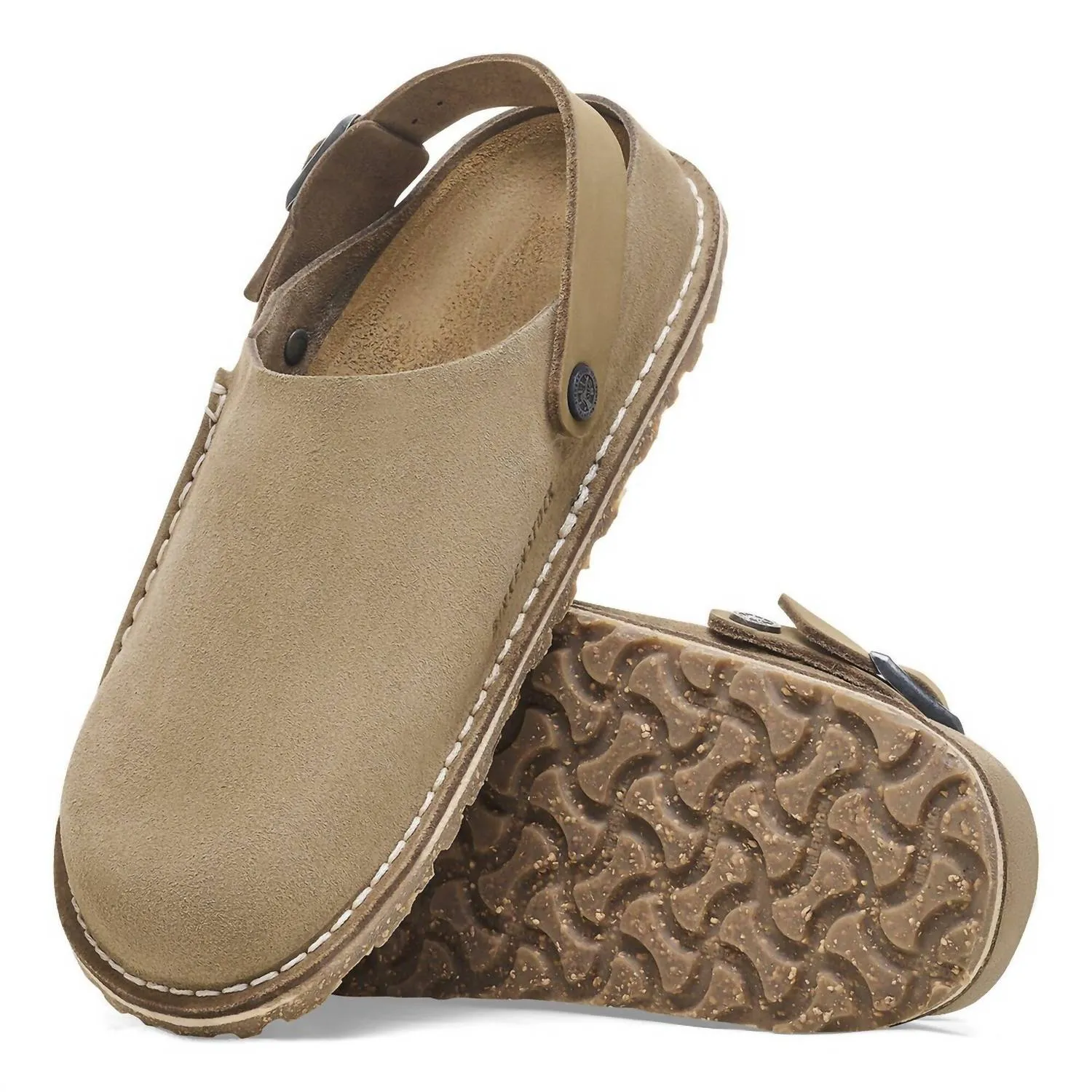 Clogue Premium en Suède Lutry pour Femme en Gris Taupe