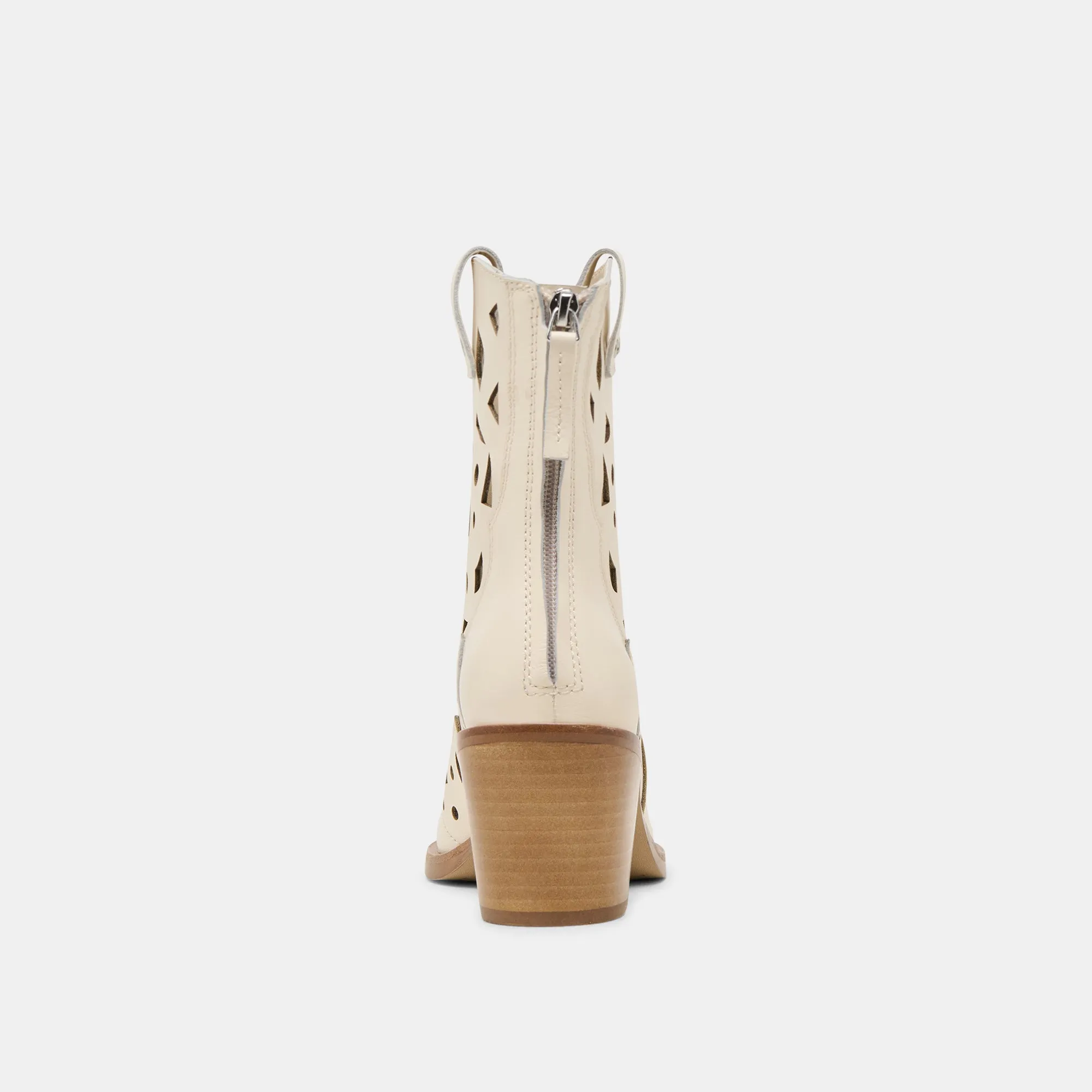 BOTTINES ZENOBI EN CUIR BLANC CASSÉ