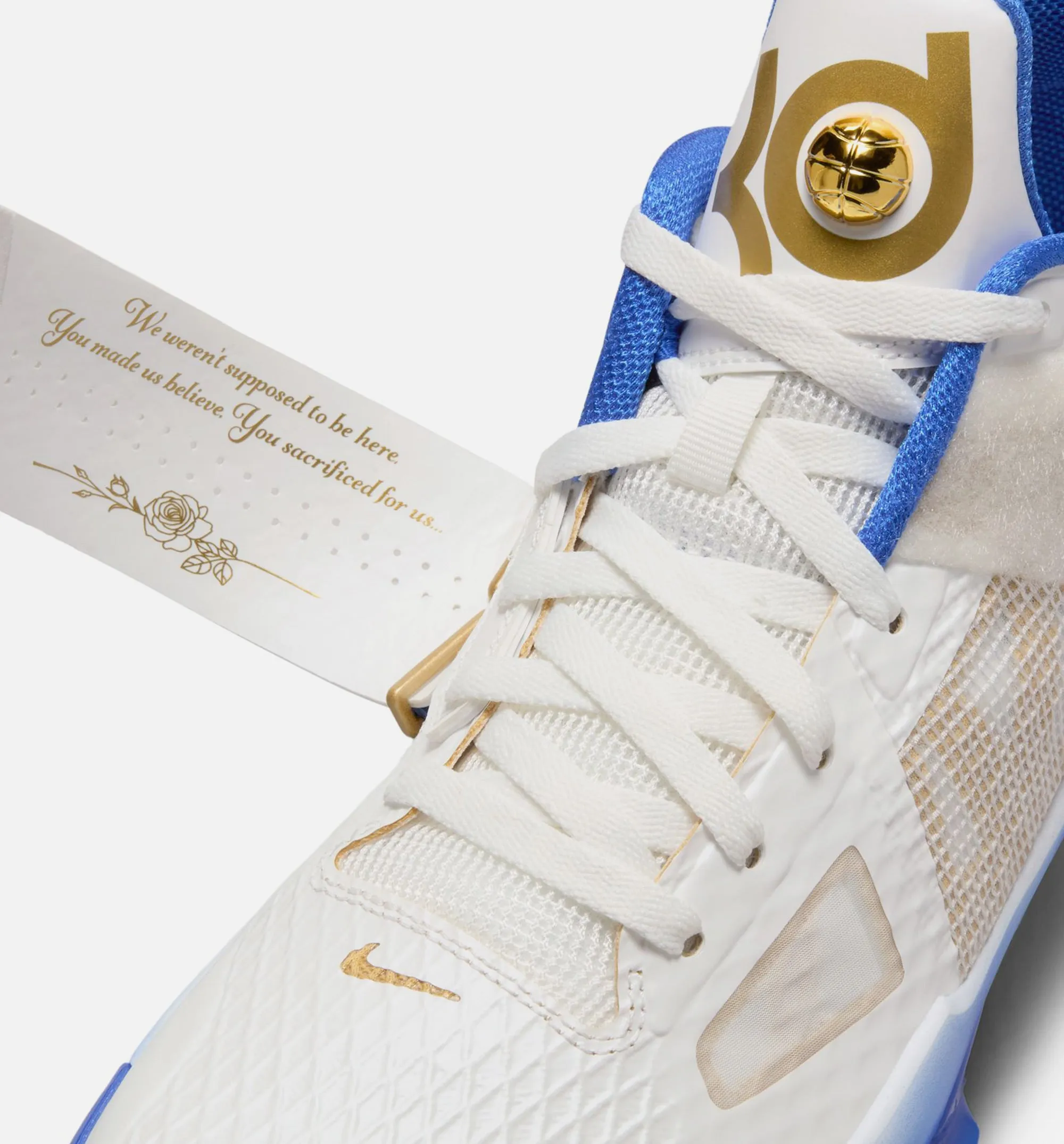 Zoom KD 4 Alternate MVP Chaussure de Style de Vie Homme - Blanc Summit/Bleu Royal Hyper/Or Métallique