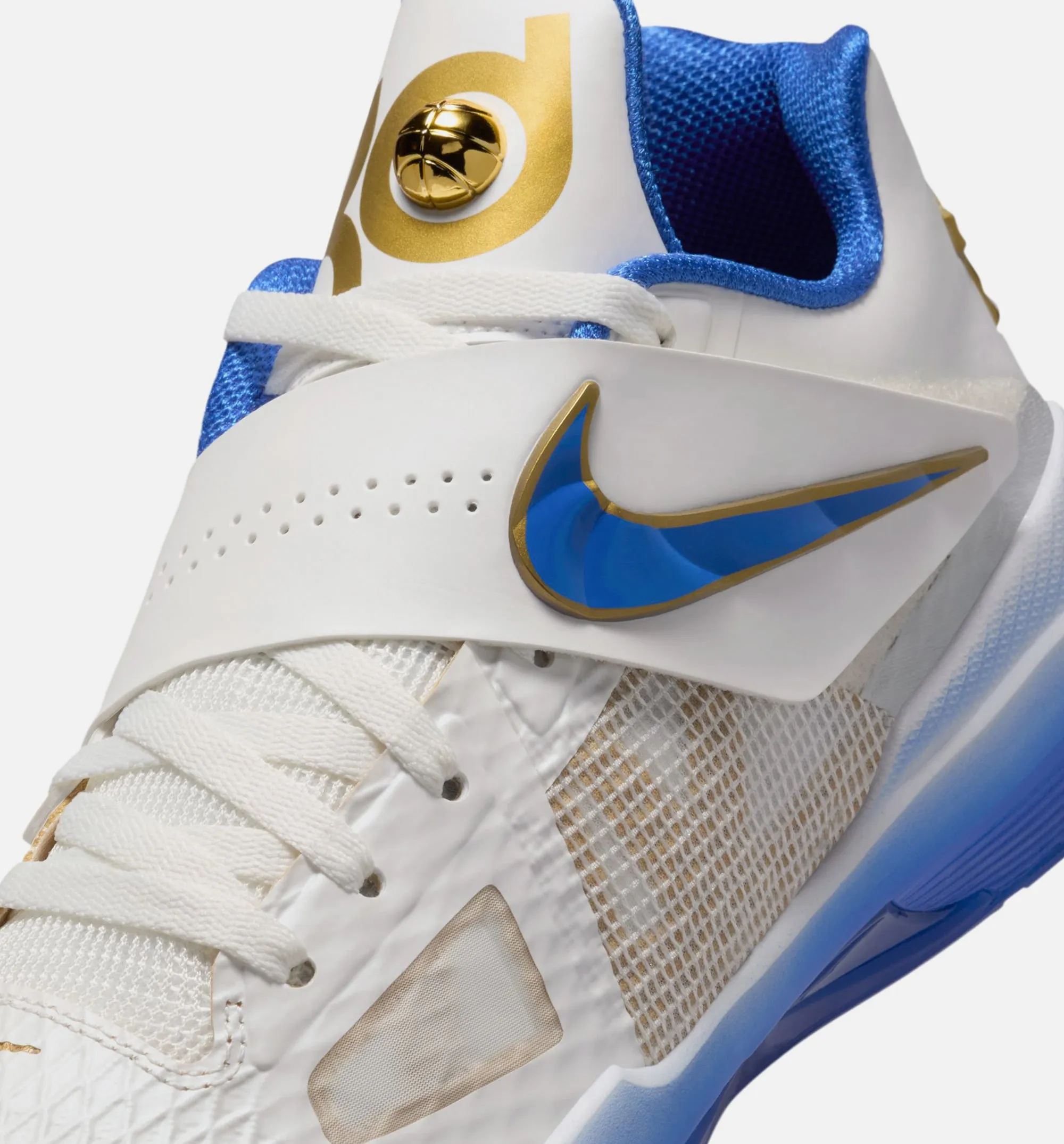Zoom KD 4 Alternate MVP Chaussure de Style de Vie Homme - Blanc Summit/Bleu Royal Hyper/Or Métallique